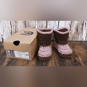 Pink and Brown Kids Cowboy Boots